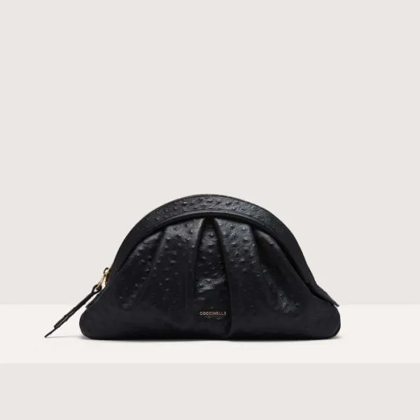 Coccinelle Cheek Ostrich Medium Noir Women Coccinelle Clutch