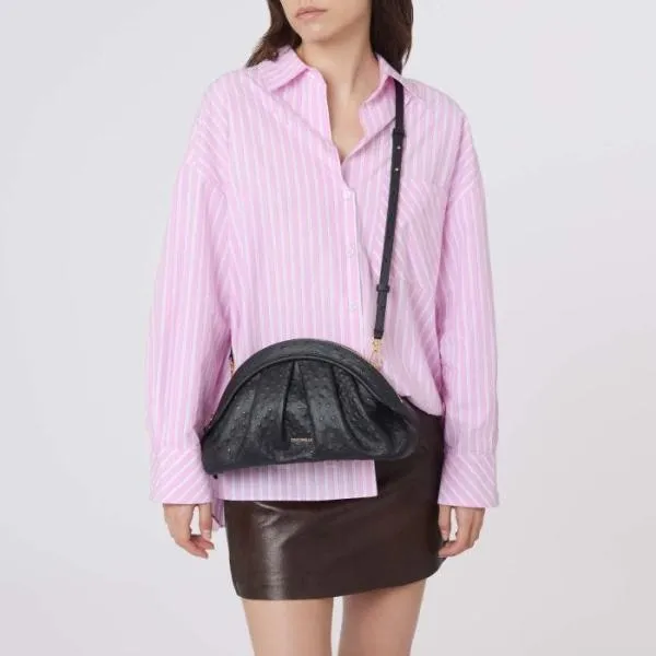 Coccinelle Cheek Ostrich Medium Noir Women Coccinelle Clutch