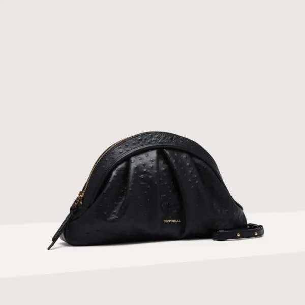 Coccinelle Cheek Ostrich Medium Noir Women Coccinelle Clutch