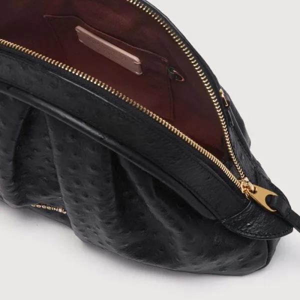 Coccinelle Cheek Ostrich Medium Noir Women Coccinelle Clutch