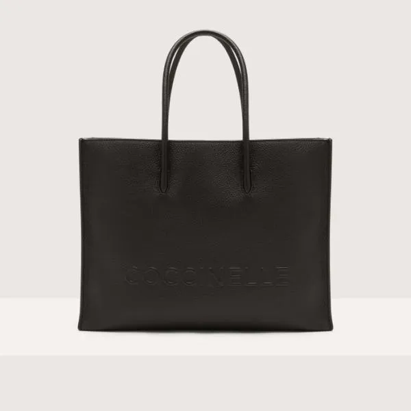 Coccinelle Myrtha Maxi Logo Medium Noir Women Coccinelle Top Handle Bag