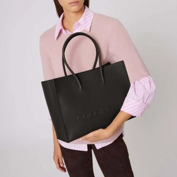 Coccinelle Myrtha Maxi Logo Medium Noir Women Coccinelle Top Handle Bag Coccinelle Myrtha Maxi Logo Medium Noir Women Coccinelle Top Handle Bag