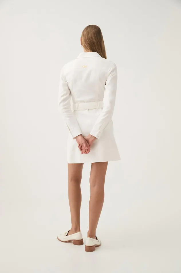 Cohort Mini Dress Ivory Women Aje White Dresses