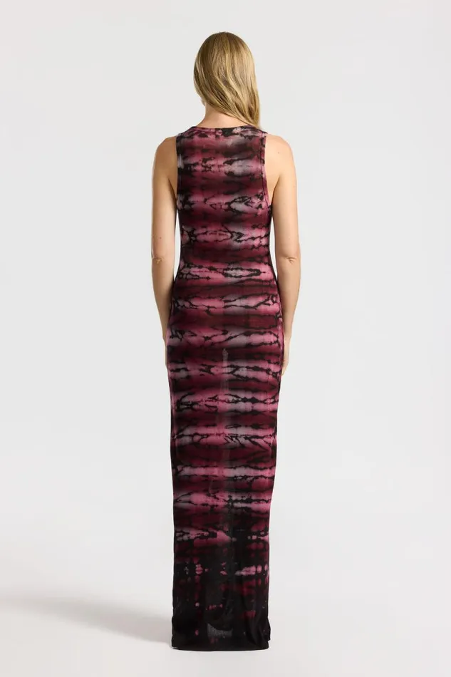 COTTON CITIZEN DRESSES Rio Maxi Dress Magenta Tie Dye 8211 Women