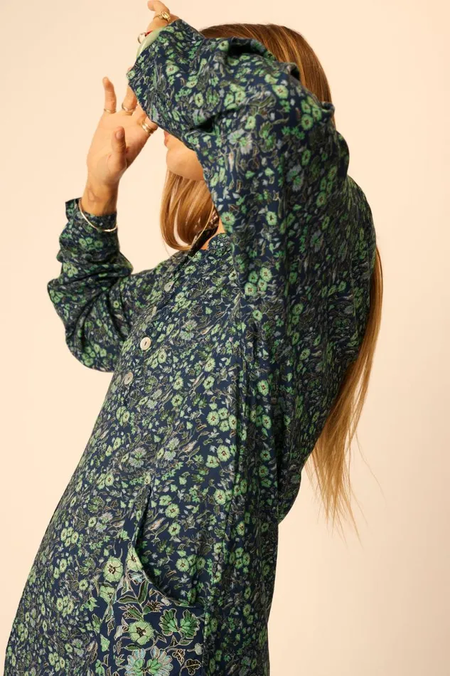 Coverups Shop Natalie Martin APRS SWIM SHIRT Petite Fleur Marine