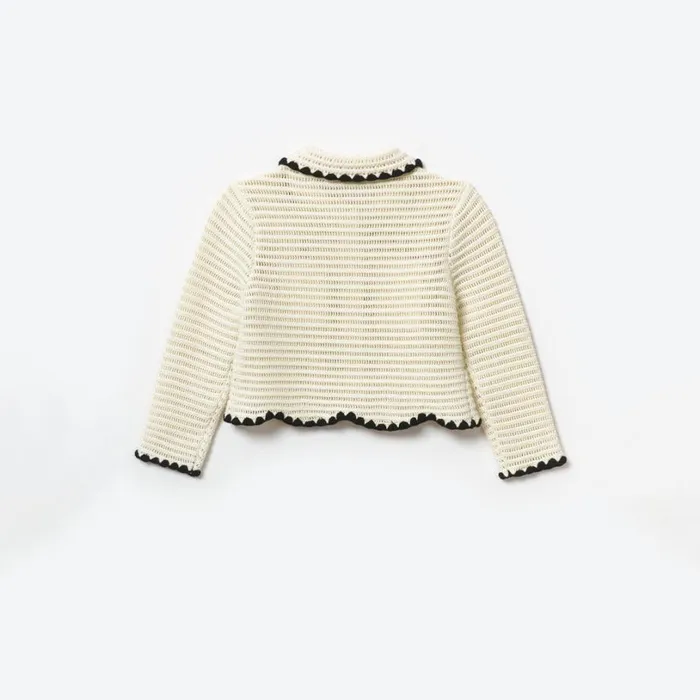 Cream Crochet Cardigan Kids Self Portrait Knitwear Cream Crochet Cardigan Kids Self Portrait Knitwear