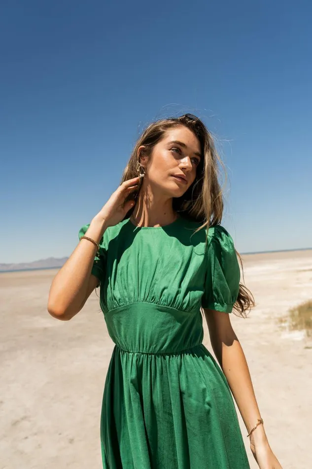 Cyrus Midi Dress In Green Green Women Bohme Dresses