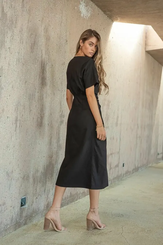 Dakota Midi Dress In Black Black Women Bohme Dresses