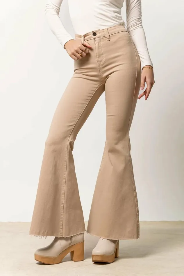 Dana Flare Denim In Tan 8211 FINAL SALE Tan Women Bohme Denim