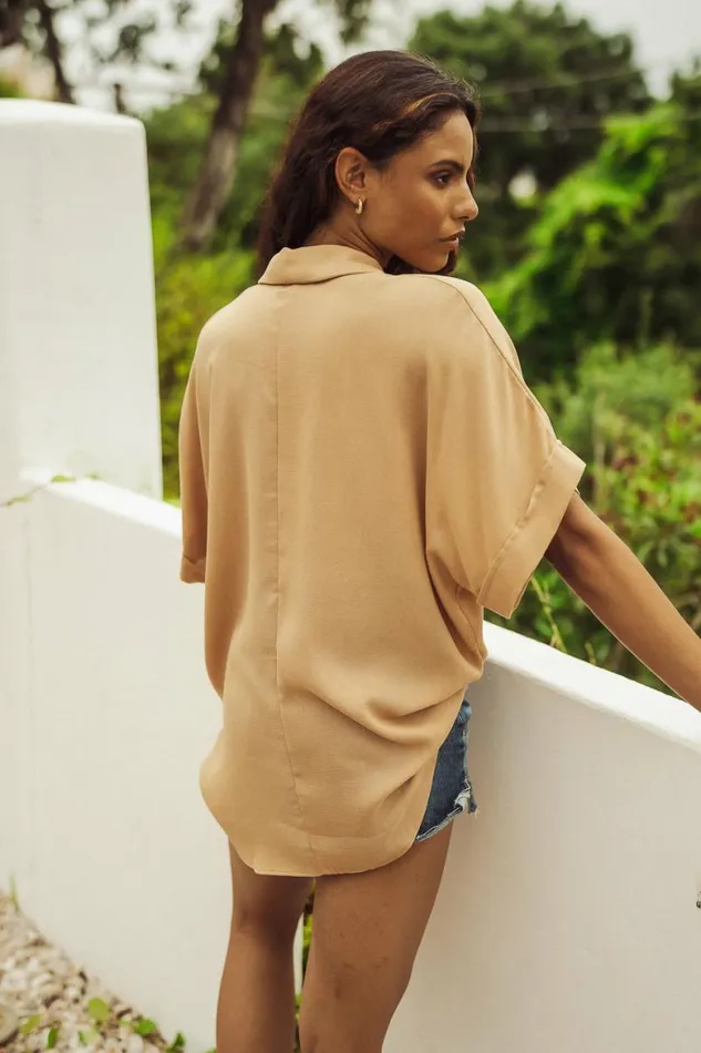 Danica Oversized Top In Taupe 8211 FINAL SALE Taupe Women Bohme Tops