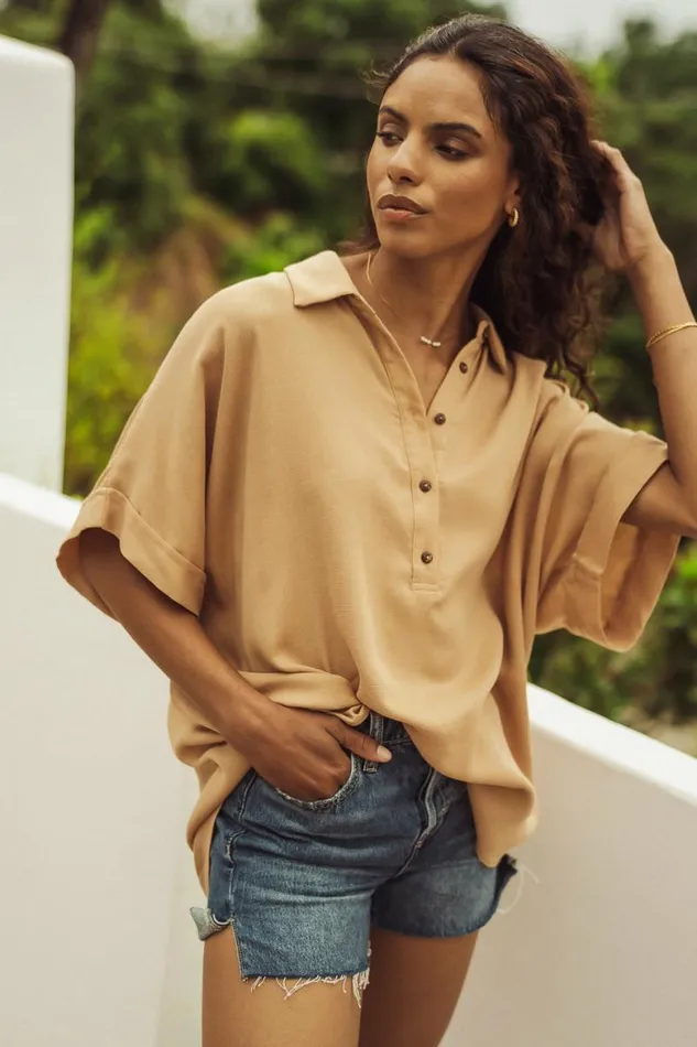 Danica Oversized Top In Taupe 8211 FINAL SALE Taupe Women Bohme Tops