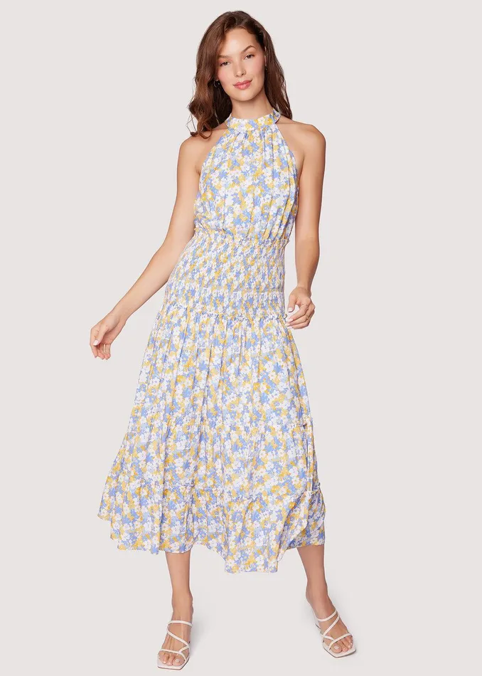 Dazzling Bloom Halter Maxi Dress Lightbluefloral Women Lost Wander Dresses