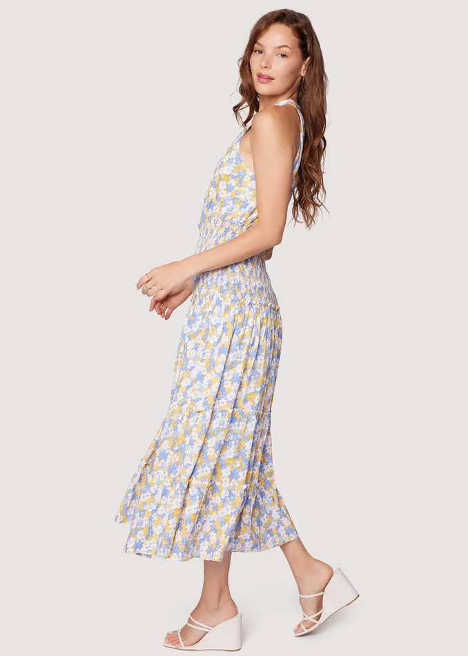 Dazzling Bloom Halter Maxi Dress Lightbluefloral Women Lost Wander Dresses