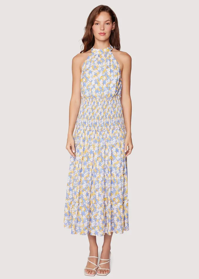 Dazzling Bloom Halter Maxi Dress Lightbluefloral Women Lost Wander Dresses