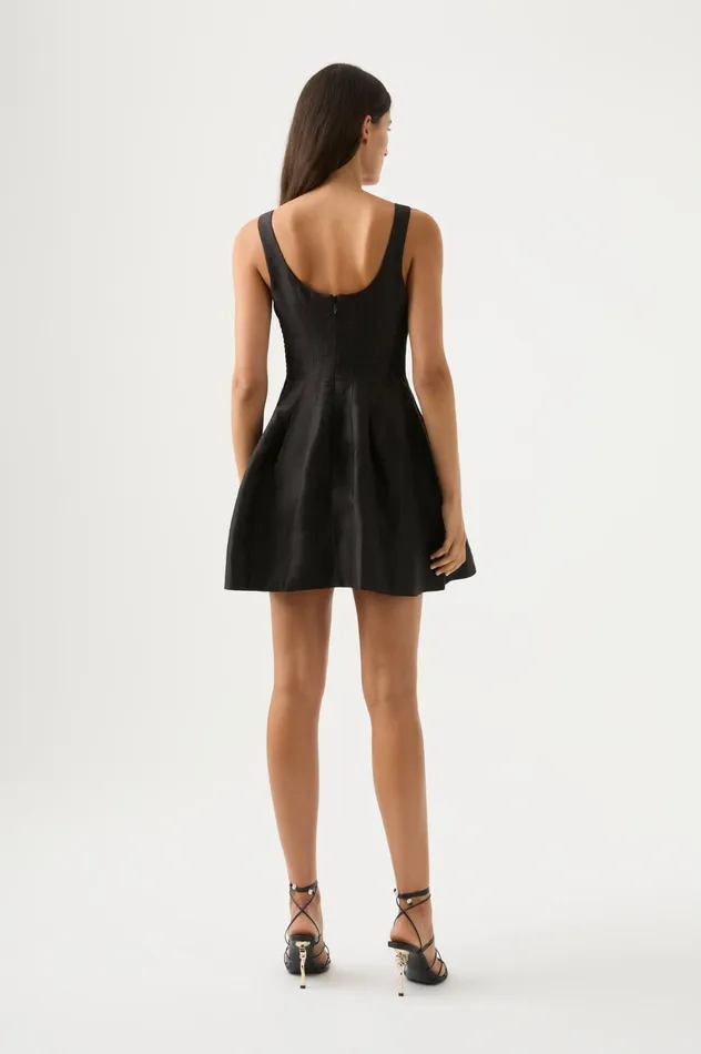 Divinity Pearl Pin Mini Dress Black Women Aje Black Dresses