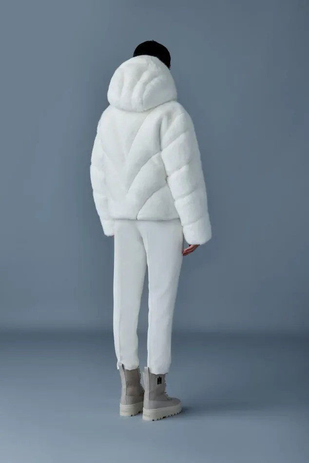 Downs and Jackets Women Mackage ANIK Brushed Fauxfur Down Jacket Cream Downs and Jackets Women Mackage ANIK Brushed Fauxfur Down Jacket Cream