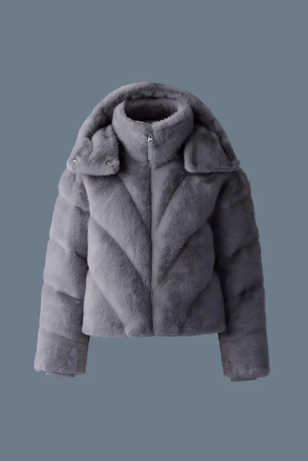 Downs and Jackets Women Mackage ANIK Brushed Fauxfur Down Jacket Cream Downs and Jackets Women Mackage ANIK Brushed Fauxfur Down Jacket Cream