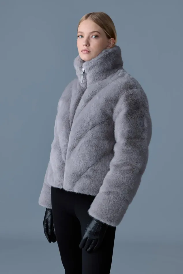 Downs and Jackets Women Mackage ANIK Brushed Fauxfur Down Jacket Cream Downs and Jackets Women Mackage ANIK Brushed Fauxfur Down Jacket Cream