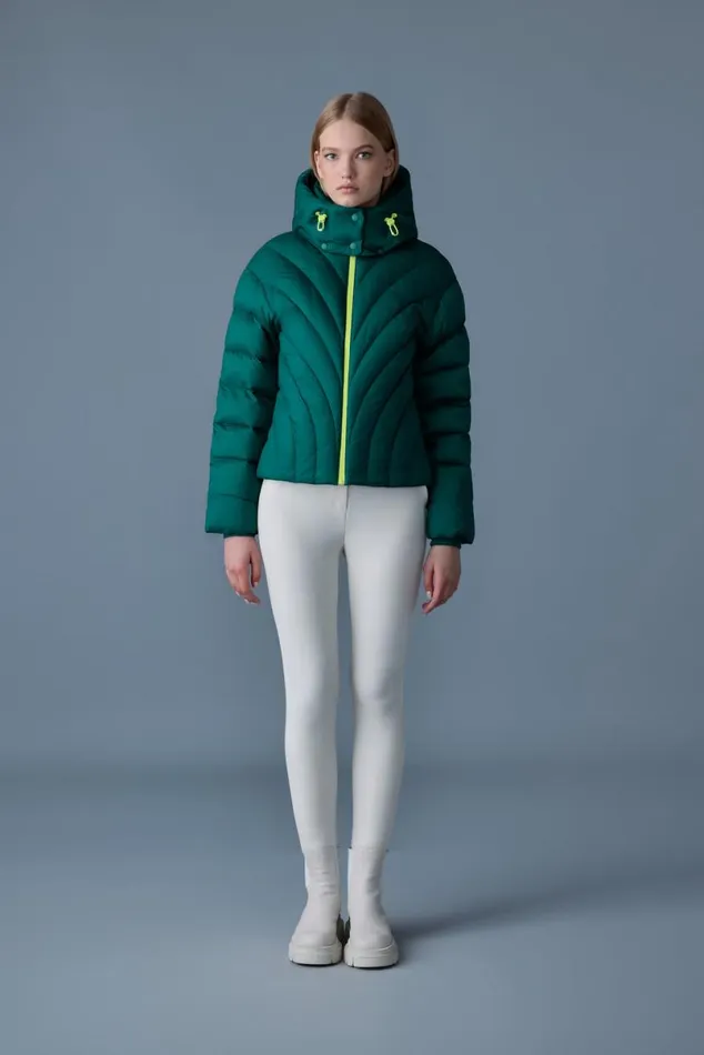 Downs and Jackets Women Mackage HOPE Softwash Rounded Quilt Down Jacket Emerald Downs and Jackets Women Mackage HOPE Softwash Rounded Quilt Down Jacket Emerald