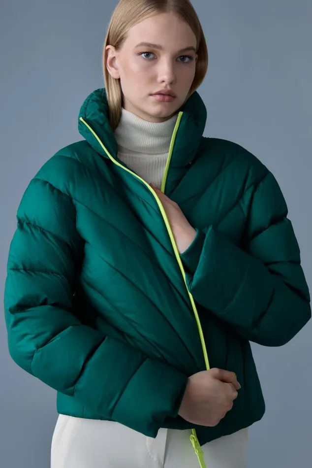 Downs and Jackets Women Mackage HOPE Softwash Rounded Quilt Down Jacket Emerald Downs and Jackets Women Mackage HOPE Softwash Rounded Quilt Down Jacket Emerald