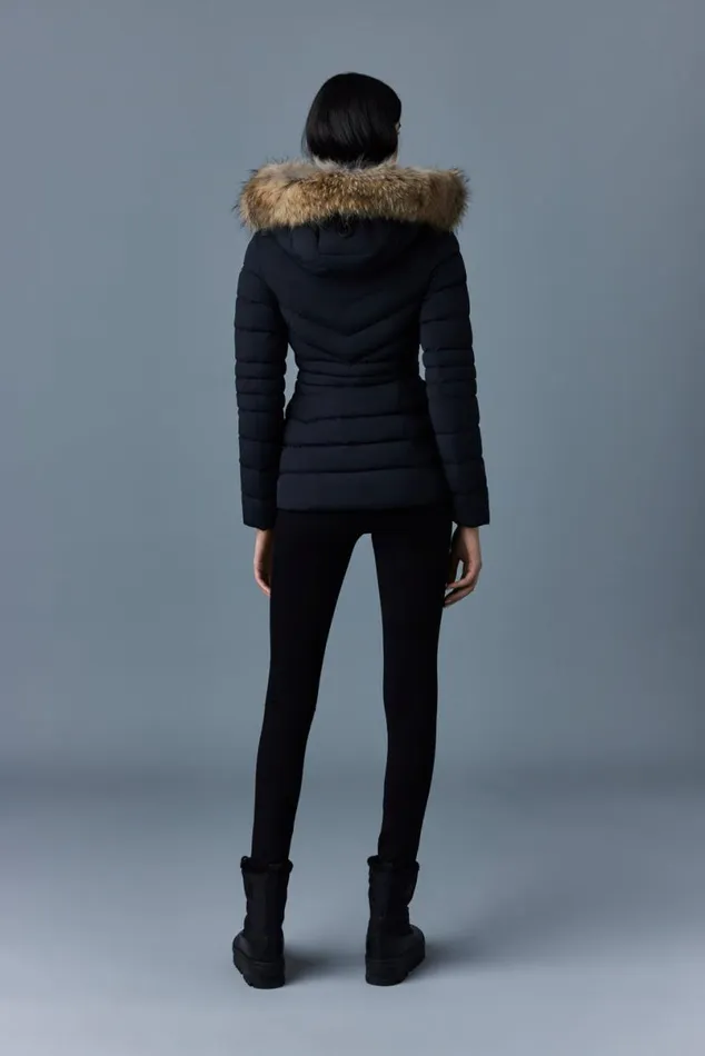 Downs and Jackets Women Mackage PATSY Manteau Agile 360 En Duvet Avec Col En Fourrure Naturelle Black