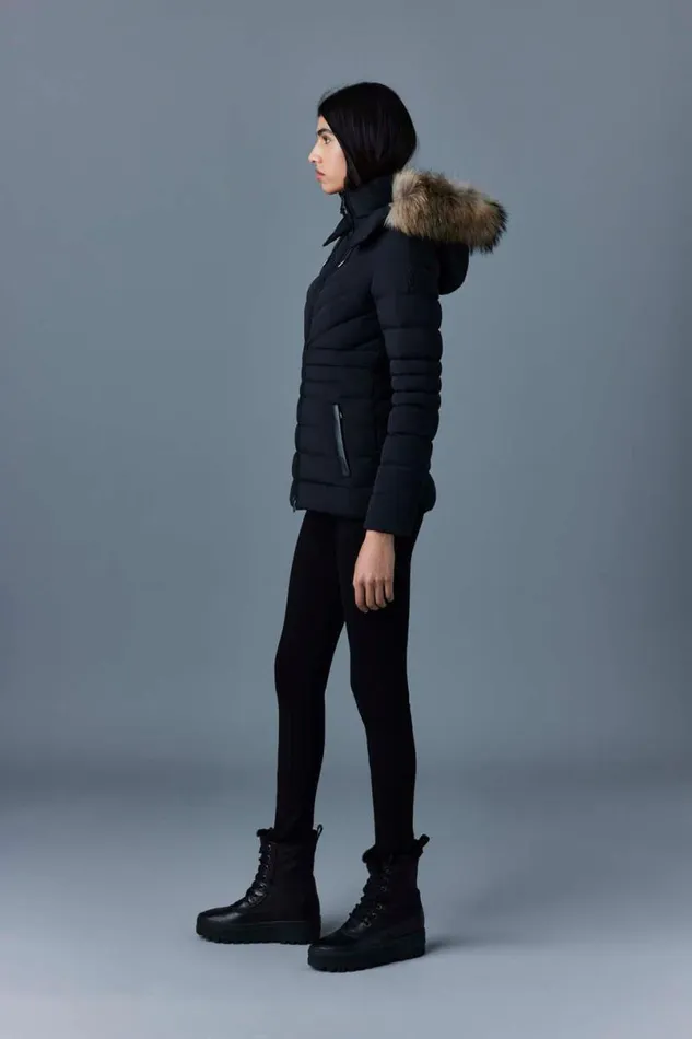 Downs and Jackets Women Mackage PATSY Manteau Agile 360 En Duvet Avec Col En Fourrure Naturelle Black