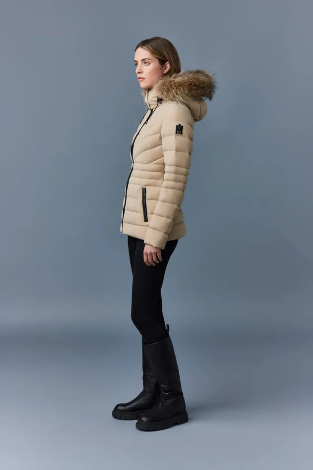 Downs and Jackets Women Mackage PATSY Manteau Agile 360 En Duvet Avec Col En Fourrure Naturelle Black
