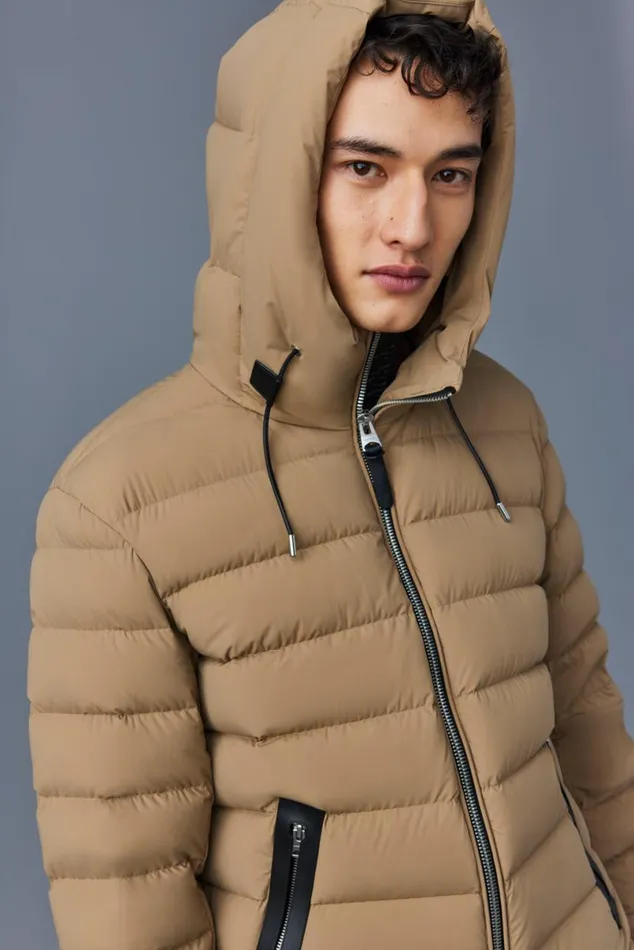 Downs and Parkas Men Mackage JACK Agile360 Stretch Light Down Jacket With Hood Black