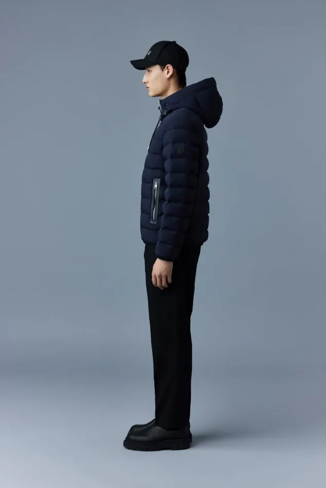 Downs and Parkas Men Mackage JACK Agile360 Stretch Light Down Jacket With Hood Carbon