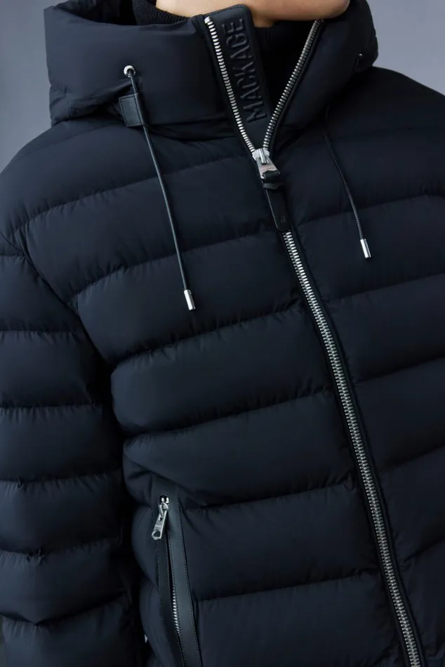 Downs and Parkas Men Mackage JACK Agile360 Stretch Light Down Jacket With Hood Carbon