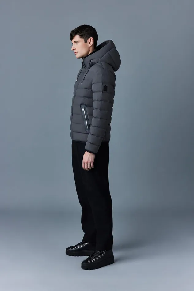 Downs and Parkas Men Mackage JACK Agile360 Stretch Light Down Jacket With Hood Carbon