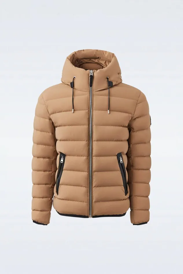 Downs and Parkas Men Mackage JACK Agile360 Stretch Light Down Jacket With Hood Carbon