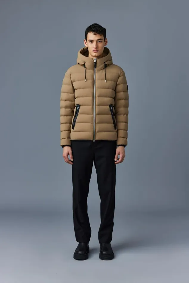 Downs and Parkas Men Mackage JACK Agile360 Stretch Light Down Jacket With Hood Carbon