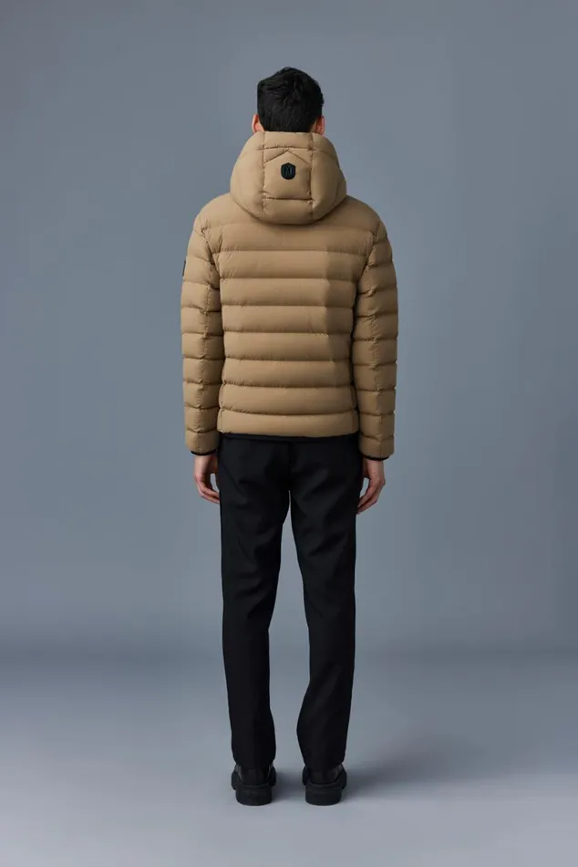 Downs and Parkas Men Mackage JACK Agile360 Stretch Light Down Jacket With Hood Carbon