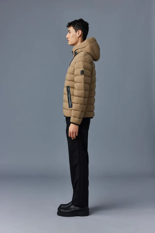 Downs and Parkas Men Mackage JACK Agile360 Stretch Light Down Jacket With Hood Carbon