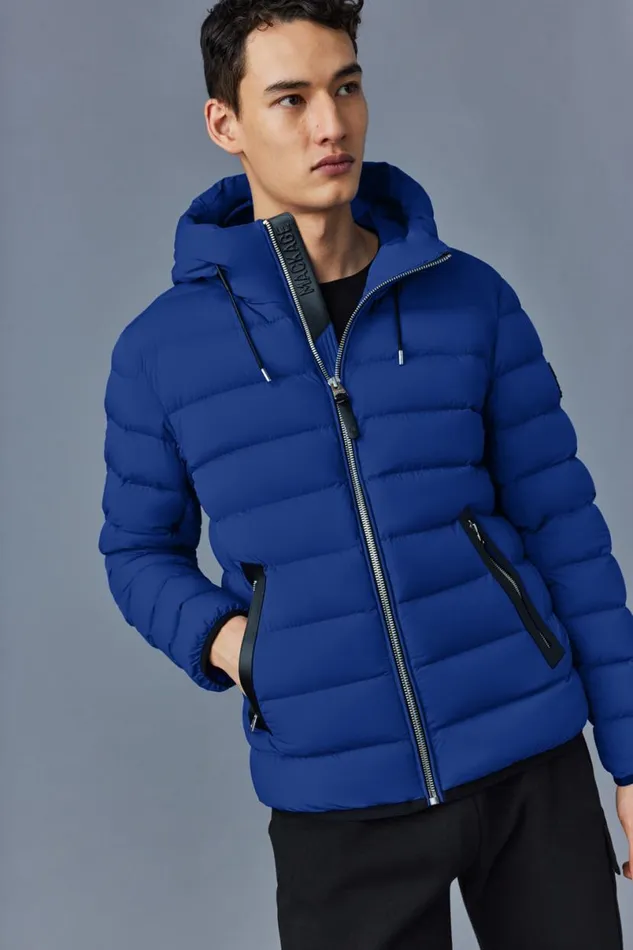 Downs and Parkas Men Mackage JACK Agile360 Stretch Light Down Jacket With Hood Carbon