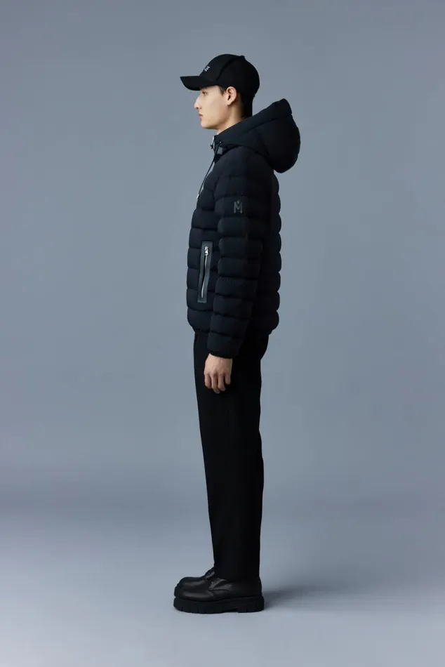 Downs and Parkas Men Mackage JACK Agile360 Stretch Light Down Jacket With Hood Carbon
