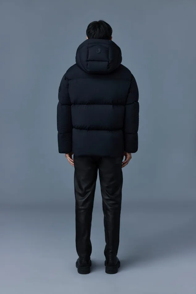Downs and Parkas Men Mackage KENT Stretch Matt Down Jacket With Hood Black