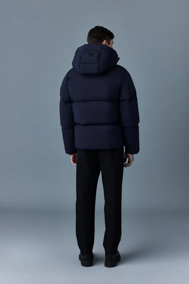 Downs and Parkas Men Mackage KENT Stretch Matt Down Jacket With Hood Black
