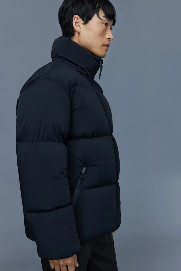 Downs and Parkas Men Mackage KENT Stretch Matt Down Jacket With Hood Black