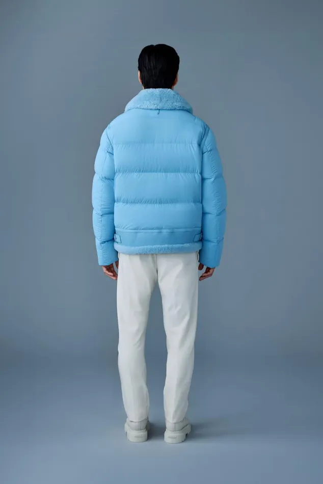 Downs and Parkas Men Mackage ROBERT Mixedmedia Shearling Down Jacket Black Downs and Parkas Men Mackage ROBERT Mixedmedia Shearling Down Jacket Black