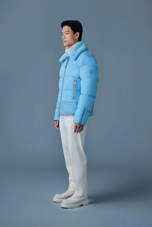 Downs and Parkas Men Mackage ROBERT Mixedmedia Shearling Down Jacket Black Downs and Parkas Men Mackage ROBERT Mixedmedia Shearling Down Jacket Black