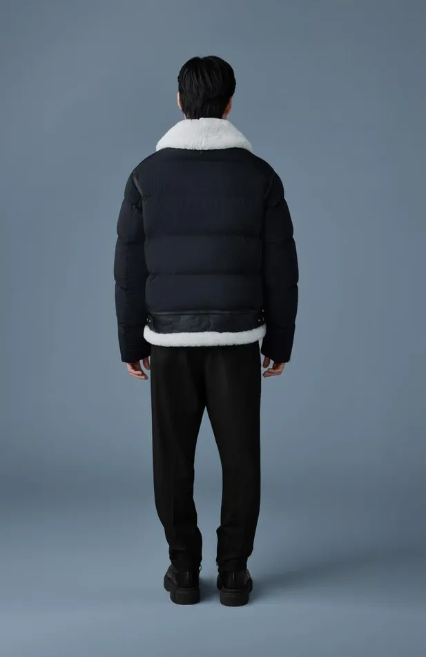 Downs and Parkas Men Mackage ROBERT Mixedmedia Shearling Down Jacket Black Downs and Parkas Men Mackage ROBERT Mixedmedia Shearling Down Jacket Black