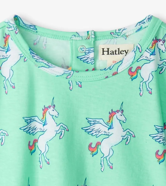 Dresses Baby and Toddler Hatley Baby and Toddler Girls Rainbow Unicorn Gathered Dress
