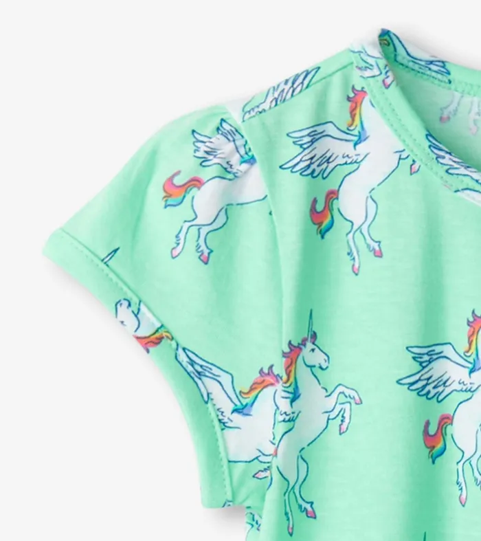 Dresses Baby and Toddler Hatley Baby and Toddler Girls Rainbow Unicorn Gathered Dress