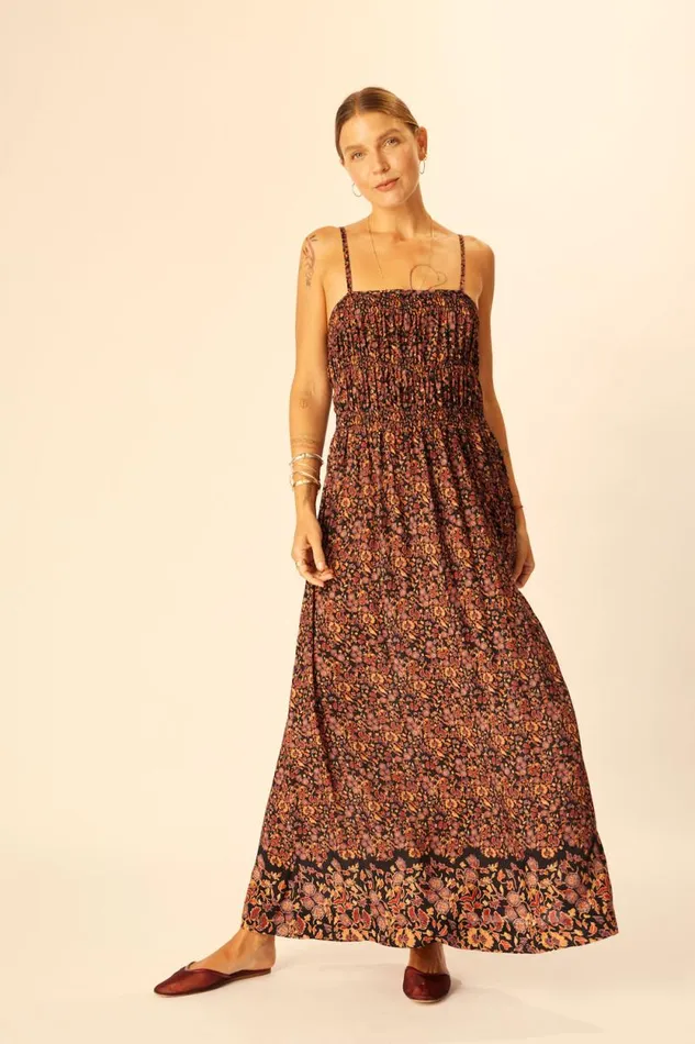 Dresses Shop Natalie Martin GINA MAXI Petite Fleur Noire
