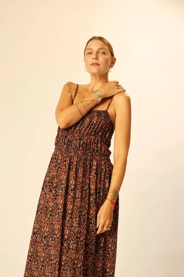 Dresses Shop Natalie Martin GINA MAXI Petite Fleur Noire