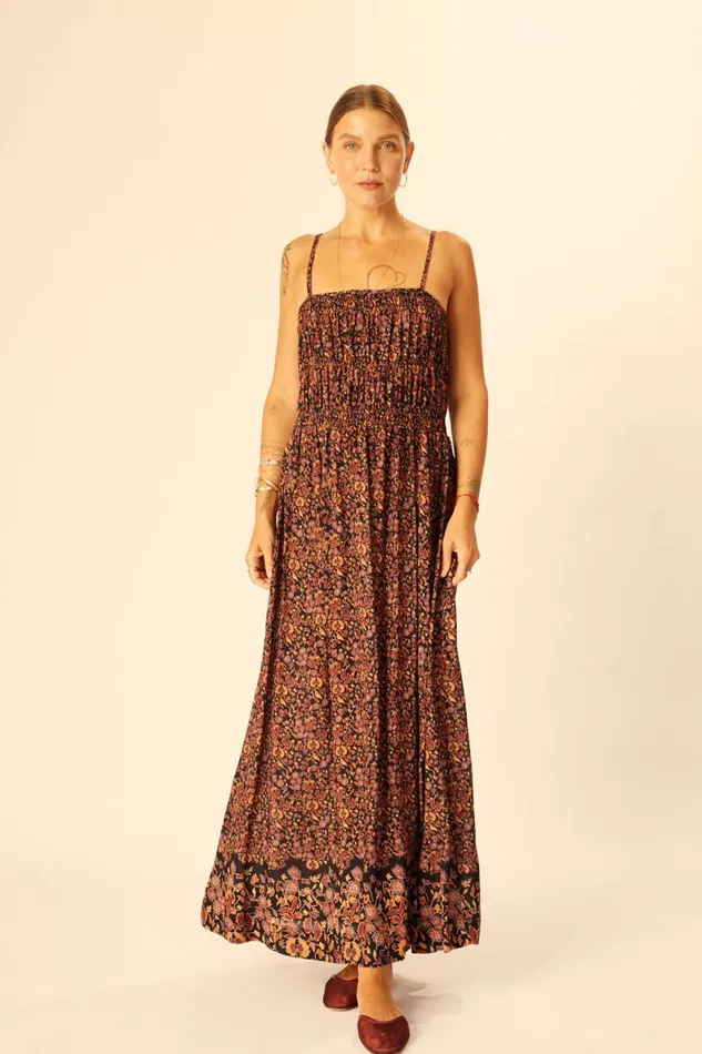 Dresses Shop Natalie Martin GINA MAXI Petite Fleur Noire