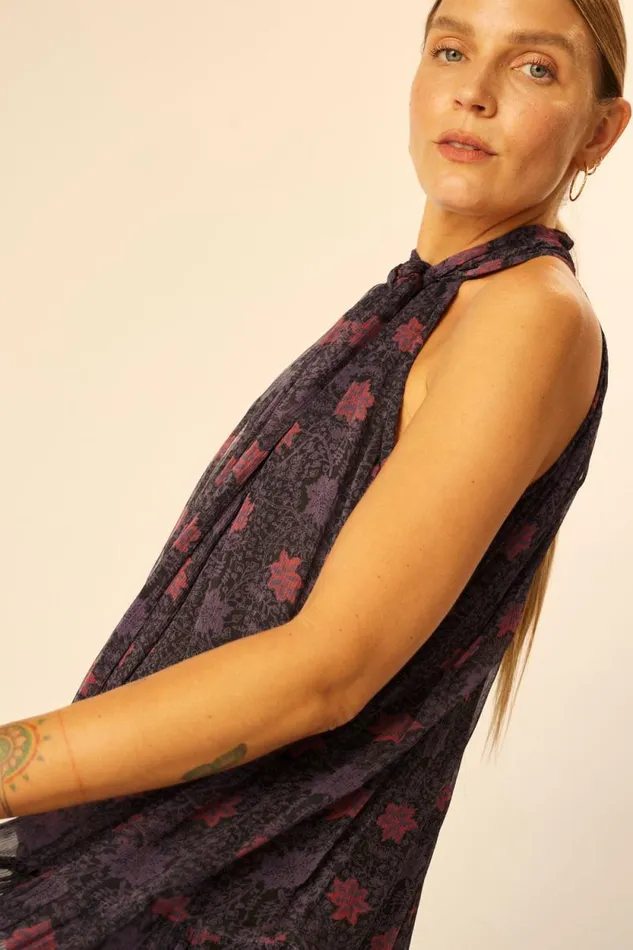 Dresses Shop Natalie Martin INDIANA MAXI Snowflake Aubergine