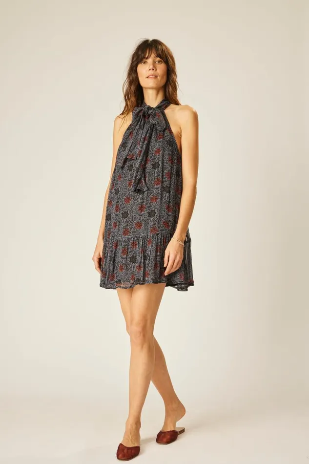Dresses Shop Natalie Martin INDIANA MINI Snowflake Steel Blue